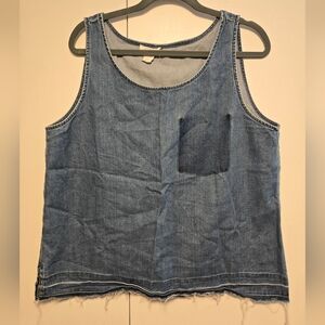 LOFT Light Blue Denim Tank Top Sz L